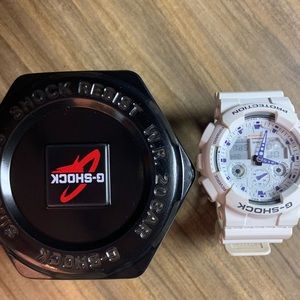 White Casio G Shock Watch with box